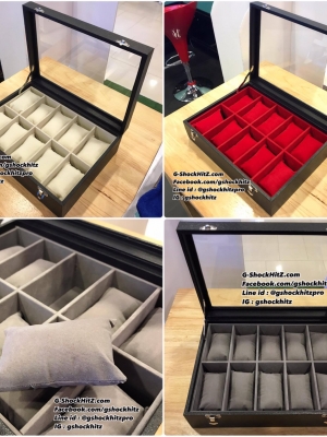 กล่องเก็บนาฬิกา 10 เรือน พร้อมส่ง กล่องนาฬิกา กล่องใส่นาฬิกา สีดำ / สีแดง / สีเทา / สีครีม