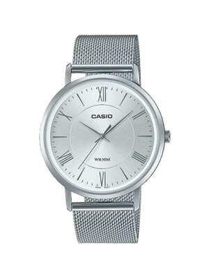CASIO นาฬิกาคาสิโอ นาฬิกาข้อมือ นาฬิกากันน้ำ นาฬิกาของแท้ ประกันศูนย์ CMG 1 ปี รุ่น MTP-B110M-7A นาฬิกาสีเงิน