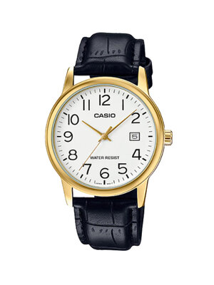 CASIO นาฬิกาคาสิโอ นาฬิกาข้อมือ นาฬิกากันน้ำ นาฬิกาของแท้ ประกันศูนย์ CMG 1 ปี รุ่น MTP-V002GL-7B2 นาฬิกาสีดำ