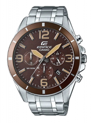 CASIO EDIFICE นาฬิกาข้อมือ นาฬิกากันน้ำ นาฬิกาของแท้ ประกันศูนย์ CMG 1 ปี รุ่น EFR-553D-5B นาฬิกาสีเงิน