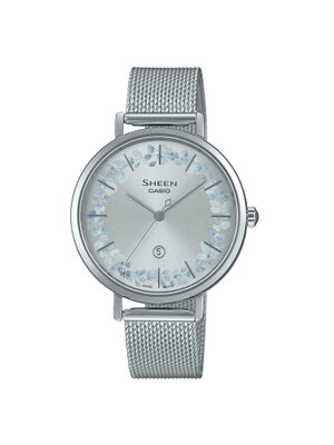 CASIO SHEEN นาฬิกาข้อมือ นาฬิกากันน้ำ นาฬิกาของแท้ ประกันศูนย์ CMG 1 ปี รุ่น SHE-4539FM-7A นาฬิกาสีเงิน