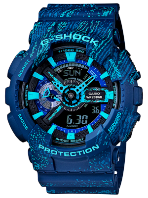 CASIO G-SHOCK นาฬิกาข้อมือ นาฬิกากันน้ำ นาฬิกาของแท้ ประกันศูนย์ CMG 1 ปี รุ่น GA-110TX-2A นาฬิกาสีน้ำเงิน