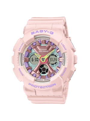 CASIO BABY-G นาฬิกาข้อมือ นาฬิกากันน้ำ นาฬิกาของแท้ ประกันศูนย์ CMG 1 ปี รุ่น BA-130PM-4A นาฬิกาสีชมพู