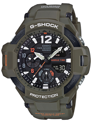 CASIO G-SHOCK นาฬิกาข้อมือ นาฬิกากันน้ำ นาฬิกาของแท้ ประกันศูนย์ CMG 1 ปี รุ่น GA-1100KH-3A นาฬิกาสีเขียว