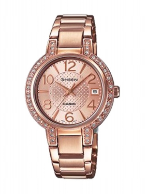 CASIO SHEEN นาฬิกาข้อมือ นาฬิกากันน้ำ นาฬิกาของแท้ ประกันศูนย์ CMG 1 ปี รุ่น SHE-4804PG-9A นาฬิกาสีน้ำตาล