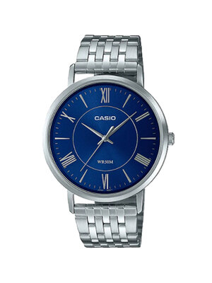 CASIO นาฬิกาคาสิโอ นาฬิกาข้อมือ นาฬิกากันน้ำ นาฬิกาของแท้ ประกันศูนย์ CMG 1 ปี รุ่น MTP-B110D-2A นาฬิกาสีน้ำเงิน