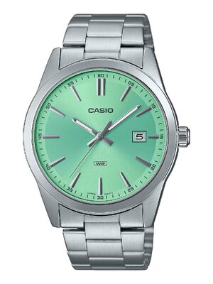 CASIO MID YEAR SALE นาฬิกาคาสิโอ พร้อมส่ง นาฬิกาข้อมือ นาฬิกากันน้ำ นาฬิกาของแท้ BTS ประกันศูนย์ CMG 1 ปี รุ่น MTP-VD03D-3A2 นาฬิกาสีเงิน