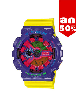 CASIO G-SHOCK นาฬิกาข้อมือ นาฬิกากันน้ำ นาฬิกาของแท้ ประกันศูนย์ CMG 1 ปี รุ่น GA-110HC-6A นาฬิกาสีม่วง