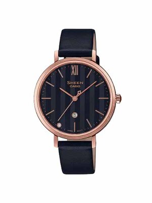 CASIO SHEEN นาฬิกาข้อมือ นาฬิกากันน้ำ นาฬิกาของแท้ ประกันศูนย์ CMG 1 ปี รุ่น SHE-4539CGL-1A นาฬิกาสีดำ