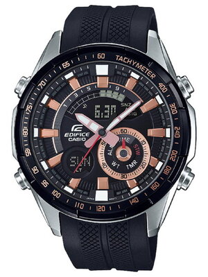 CASIO EDIFICE นาฬิกาข้อมือ นาฬิกากันน้ำ นาฬิกาของแท้ ประกันศูนย์ CMG 1 ปี รุ่น ERA-600PB-1A นาฬิกาสีดำ