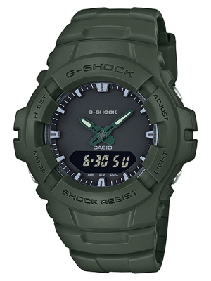 CASIO G-SHOCK นาฬิกาข้อมือ นาฬิกากันน้ำ นาฬิกาของแท้ ประกันศูนย์ CMG 1 ปี รุ่น G-100CU-3A นาฬิกาสีเขียว