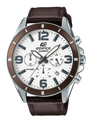 CASIO EDIFICE นาฬิกาข้อมือ นาฬิกากันน้ำ นาฬิกาของแท้ ประกันศูนย์ CMG 1 ปี รุ่น EFR-553L-7B นาฬิกาสีน้ำตาล