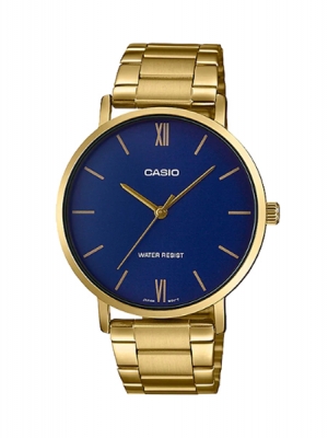 CASIO นาฬิกาคาสิโอ นาฬิกาข้อมือ นาฬิกากันน้ำ นาฬิกาของแท้ ประกันศูนย์ CMG 1 ปี รุ่น MTP-VT01G-2B นาฬิกาสีทอง