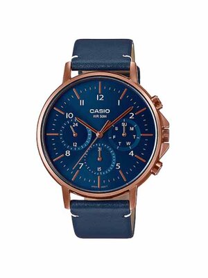 CASIO นาฬิกาคาสิโอ นาฬิกาข้อมือ นาฬิกากันน้ำ นาฬิกาของแท้ ประกันศูนย์ CMG 1 ปี รุ่น MTP-E321RL-2A นาฬิกาสีน้ำเงิน