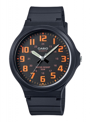 CASIO นาฬิกาคาสิโอ นาฬิกาข้อมือ นาฬิกากันน้ำ นาฬิกาของแท้ ประกันศูนย์ CMG 1 ปี รุ่น MW-240-4B นาฬิกาสีดำ