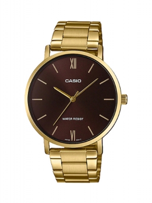 CASIO MID YEAR SALE นาฬิกาคาสิโอ พร้อมส่ง นาฬิกาข้อมือ นาฬิกากันน้ำ นาฬิกาของแท้ BTS ประกันศูนย์ CMG 1 ปี รุ่น MTP-VT01G-5B นาฬิกาสีทอง