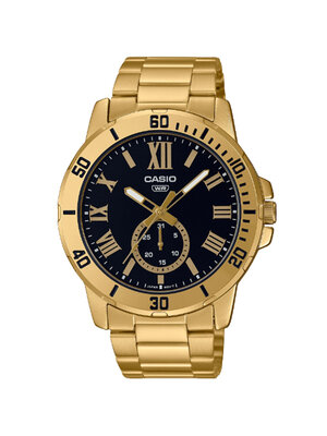 CASIO นาฬิกาคาสิโอ นาฬิกาข้อมือ นาฬิกากันน้ำ นาฬิกาของแท้ ประกันศูนย์ CMG 1 ปี รุ่น MTP-VD200G-1B นาฬิกาสีทอง