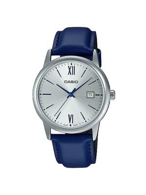 CASIO นาฬิกาคาสิโอ นาฬิกาข้อมือ นาฬิกากันน้ำ นาฬิกาของแท้ ประกันศูนย์ CMG 1 ปี รุ่น MTP-V002L-2B3 นาฬิกาสีน้ำเงิน