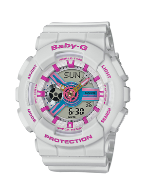 CASIO BABY-G นาฬิกาข้อมือ นาฬิกากันน้ำ นาฬิกาของแท้ ประกันศูนย์ CMG 1 ปี รุ่น BA-110NR-8A นาฬิกาสีขาว