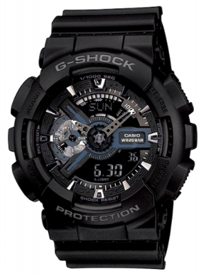 CASIO G-SHOCK นาฬิกาข้อมือ นาฬิกากันน้ำ นาฬิกาของแท้ ประกันศูนย์ CMG 1 ปี รุ่น GA-110-1B นาฬิกาสีดำ
