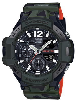 CASIO G-SHOCK นาฬิกาข้อมือ นาฬิกากันน้ำ นาฬิกาของแท้ ประกันศูนย์ CMG 1 ปี รุ่น GA-1100SC-3A นาฬิกาสีเขียว