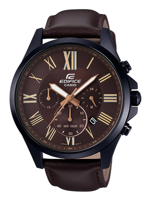 CASIO EDIFICE นาฬิกาข้อมือ นาฬิกากันน้ำ นาฬิกาของแท้ ประกันศูนย์ CMG 1 ปี รุ่น EFV-500BL-1A นาฬิกาสีน้ำตาล