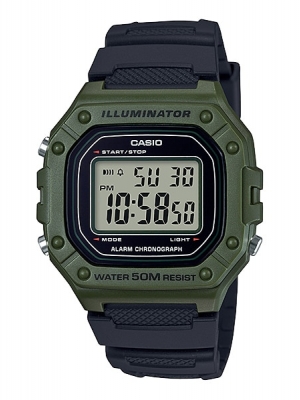 CASIO MID YEAR SALE นาฬิกาคาสิโอ พร้อมส่ง นาฬิกาข้อมือ นาฬิกากันน้ำ นาฬิกาของแท้ BTS ประกันศูนย์ CMG 1 ปี รุ่น W-218H-3A นาฬิกาสีเขียว