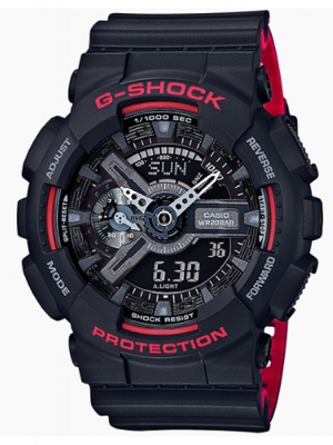 CASIO MID YEAR SALE G-SHOCK นาฬิกาข้อมือ นาฬิกากันน้ำ นาฬิกาของแท้ ประกันศูนย์ CMG 1 ปี รุ่น GA-110HR-1A นาฬิกาสีดำ