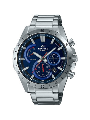 CASIO EDIFICE นาฬิกาข้อมือ นาฬิกากันน้ำ นาฬิกาของแท้ ประกันศูนย์ CMG 1 ปี รุ่น EFR-573D-2A นาฬิกาสีเงิน
