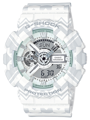 CASIO G-SHOCK นาฬิกาข้อมือ นาฬิกากันน้ำ นาฬิกาของแท้ ประกันศูนย์ CMG 1 ปี รุ่น GA-110TP-7A นาฬิกาสีขาว
