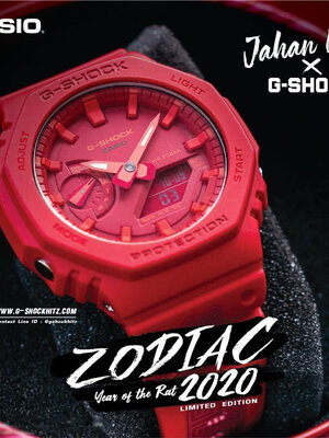 CASIO MID YEAR SALE G-SHOCK พร้อมส่ง นาฬิกาข้อมือ นาฬิกากันน้ำ นาฬิกาของแท้ ประกันศูนย์ CMG 1 ปี รุ่น GA-2100CNY-4 นาฬิกาสีแดง