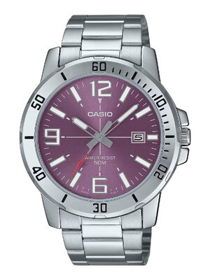 CASIO นาฬิกาคาสิโอ นาฬิกาข้อมือ นาฬิกากันน้ำ นาฬิกาของแท้ ประกันศูนย์ CMG 1 ปี รุ่น MTP-VD01D-6B นาฬิกาสีเงิน