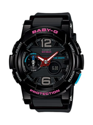 CASIO BABY-G นาฬิกาข้อมือ นาฬิกากันน้ำ นาฬิกาของแท้ ประกันศูนย์ CMG 1 ปี รุ่น BGA-180-1B นาฬิกาสีดำ