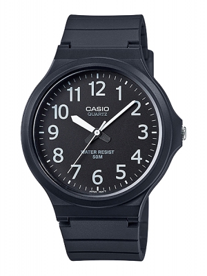 CASIO นาฬิกาคาสิโอ นาฬิกาข้อมือ นาฬิกากันน้ำ นาฬิกาของแท้ ประกันศูนย์ CMG 1 ปี รุ่น MW-240-1B นาฬิกาสีดำ