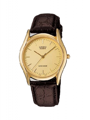 CASIO นาฬิกาคาสิโอ นาฬิกาข้อมือ นาฬิกากันน้ำ นาฬิกาของแท้ ประกันศูนย์ CMG 1 ปี รุ่น MTP-1094Q-9A นาฬิกาสีน้ำตาล