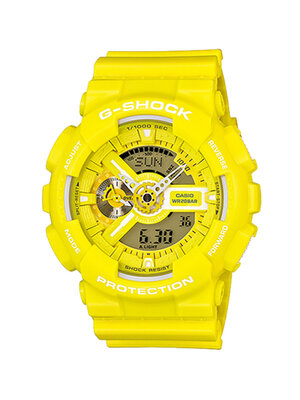 CASIO G-SHOCK นาฬิกาข้อมือ นาฬิกากันน้ำ นาฬิกาของแท้ ประกันศูนย์ CMG 1 ปี รุ่น GA-110BC-9A นาฬิกาสีเหลือง
