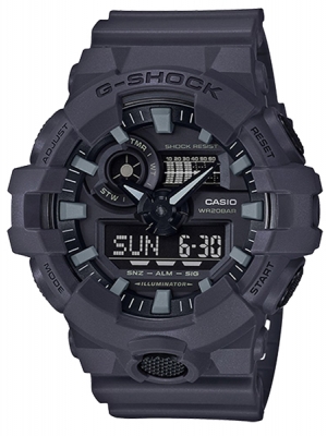 CASIO G-SHOCK นาฬิกาข้อมือ นาฬิกากันน้ำ นาฬิกาของแท้ ประกันศูนย์ CMG 1 ปี รุ่น GA-700UC-8A นาฬิกาสีเทา