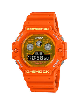 CASIO MID YEAR SALE G-SHOCK พร้อมส่ง นาฬิกาข้อมือ นาฬิกากันน้ำ นาฬิกาของแท้ ประกันศูนย์ CMG 1 ปี รุ่น DW-5900TS-4 นาฬิกาสีส้ม