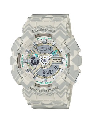 CASIO BABY-G นาฬิกาข้อมือ นาฬิกากันน้ำ นาฬิกาของแท้ ประกันศูนย์ CMG 1 ปี รุ่น BA-110TP-8A นาฬิกาสีเทา