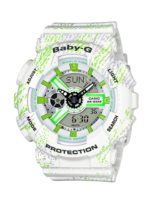 CASIO BABY-G นาฬิกาข้อมือ นาฬิกากันน้ำ นาฬิกาของแท้ ประกันศูนย์ CMG 1 ปี รุ่น BA-110TX-7A นาฬิกาสีขาว