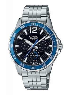 CASIO นาฬิกาคาสิโอ นาฬิกาข้อมือ นาฬิกากันน้ำ นาฬิกาของแท้ ประกันศูนย์ CMG 1 ปี รุ่น MTD-330D-1A2 นาฬิกาสีเงิน