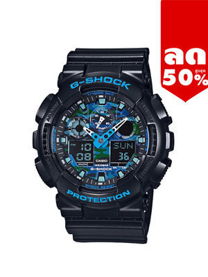 CASIO MID YEAR SALE G-SHOCK นาฬิกาข้อมือ นาฬิกากันน้ำ นาฬิกาของแท้ ประกันศูนย์ CMG 1 ปี รุ่น GA-100CB-1A นาฬิกาสีดำ