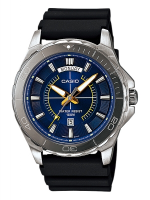 CASIO นาฬิกาคาสิโอ นาฬิกาข้อมือ นาฬิกากันน้ำ นาฬิกาของแท้ ประกันศูนย์ CMG 1 ปี รุ่น MTD-1076-2A นาฬิกาสีดำ