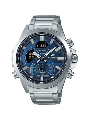 CASIO EDIFICE นาฬิกาข้อมือ นาฬิกากันน้ำ นาฬิกาของแท้ ประกันศูนย์ CMG 1 ปี รุ่น ECB-30D-2A นาฬิกาสีเงิน