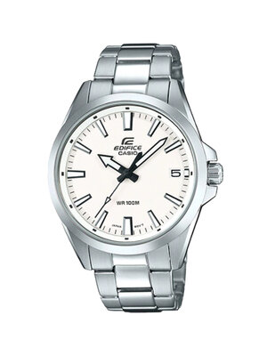 CASIO MID YEAR SALE EDIFICE พร้อมส่ง นาฬิกาข้อมือ นาฬิกากันน้ำ นาฬิกาของแท้ ประกันศูนย์ CMG 1 ปี รุ่น EFV-100D-7A นาฬิกาสีเงิน