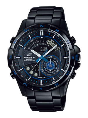CASIO EDIFICE นาฬิกาข้อมือ นาฬิกากันน้ำ นาฬิกาของแท้ ประกันศูนย์ CMG 1 ปี รุ่น ERA-200DC-1A2 นาฬิกาสีดำ