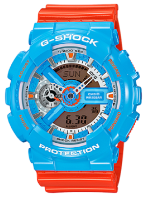 CASIO G-SHOCK นาฬิกาข้อมือ นาฬิกากันน้ำ นาฬิกาของแท้ ประกันศูนย์ CMG 1 ปี รุ่น GA-110NC-2 นาฬิกาสีฟ้า