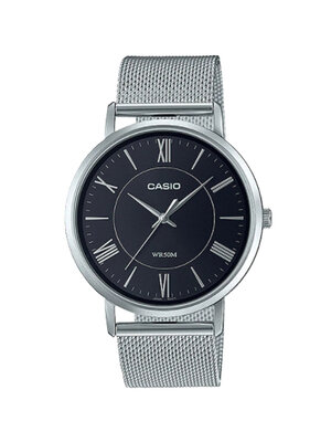 CASIO นาฬิกาคาสิโอ นาฬิกาข้อมือ นาฬิกากันน้ำ นาฬิกาของแท้ ประกันศูนย์ CMG 1 ปี รุ่น MTP-B110M-1A นาฬิกาสีเงิน