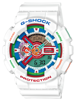 CASIO G-SHOCK นาฬิกาข้อมือ นาฬิกากันน้ำ นาฬิกาของแท้ ประกันศูนย์ CMG 1 ปี รุ่น GA-110MC-7A นาฬิกาสีขาว