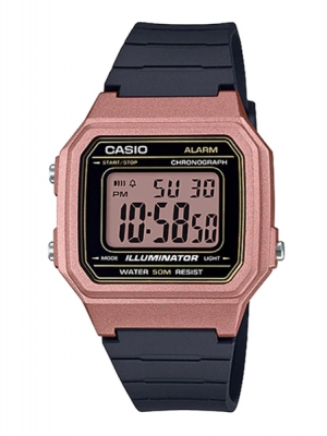 CASIO นาฬิกาคาสิโอ นาฬิกาข้อมือ นาฬิกากันน้ำ นาฬิกาของแท้ ประกันศูนย์ CMG 1 ปี รุ่น W-217HM-5A นาฬิกาสีชมพู